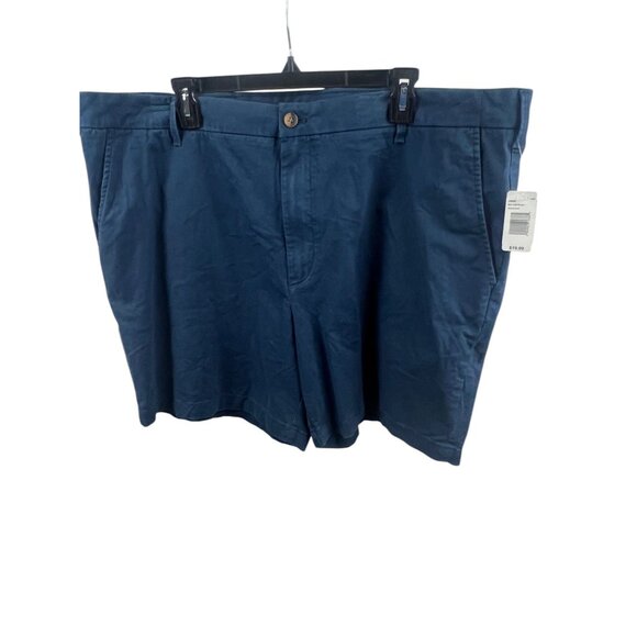 Izod Saltwater Men's 7'' Twill Stretch Shorts Size 42 Navy Blue Chino Summer - Picture 10 of 10